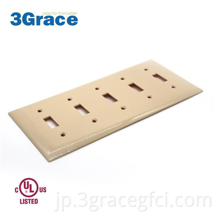 5 Gang Switch Plate Ivory1